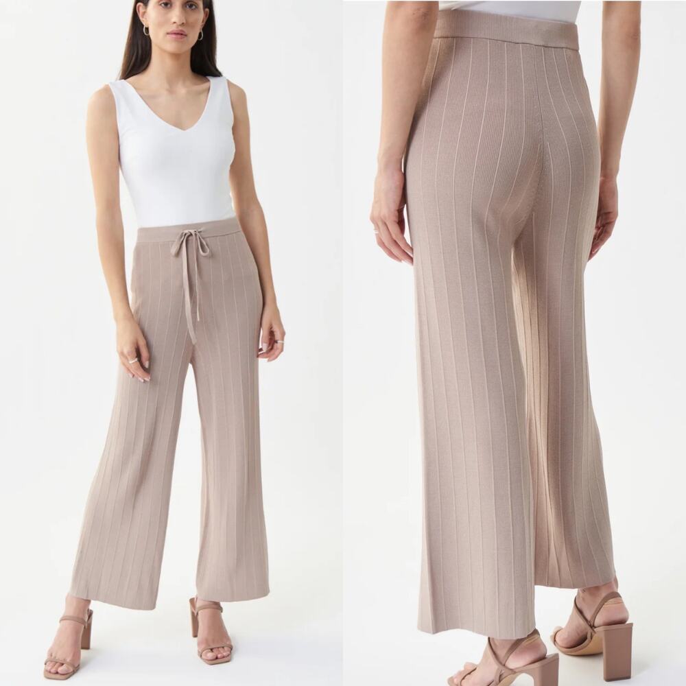 Joseph Ribkoff Tan Drawstring Pleated Wide Leg Pant Style 222905T